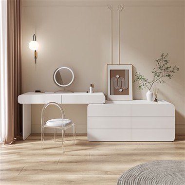 Vanity skrifborð fyrir förðun með spegli og skúffum
